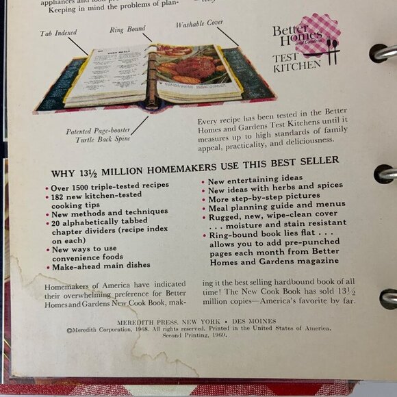 Better Homes & Gardens New Cook Book 1969 Ring Binder 2nd Printing Hardcover USA - Picture 5 of 16